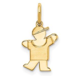 Million Charms 14k Yellow Gold Mini Boy Kiss Charm